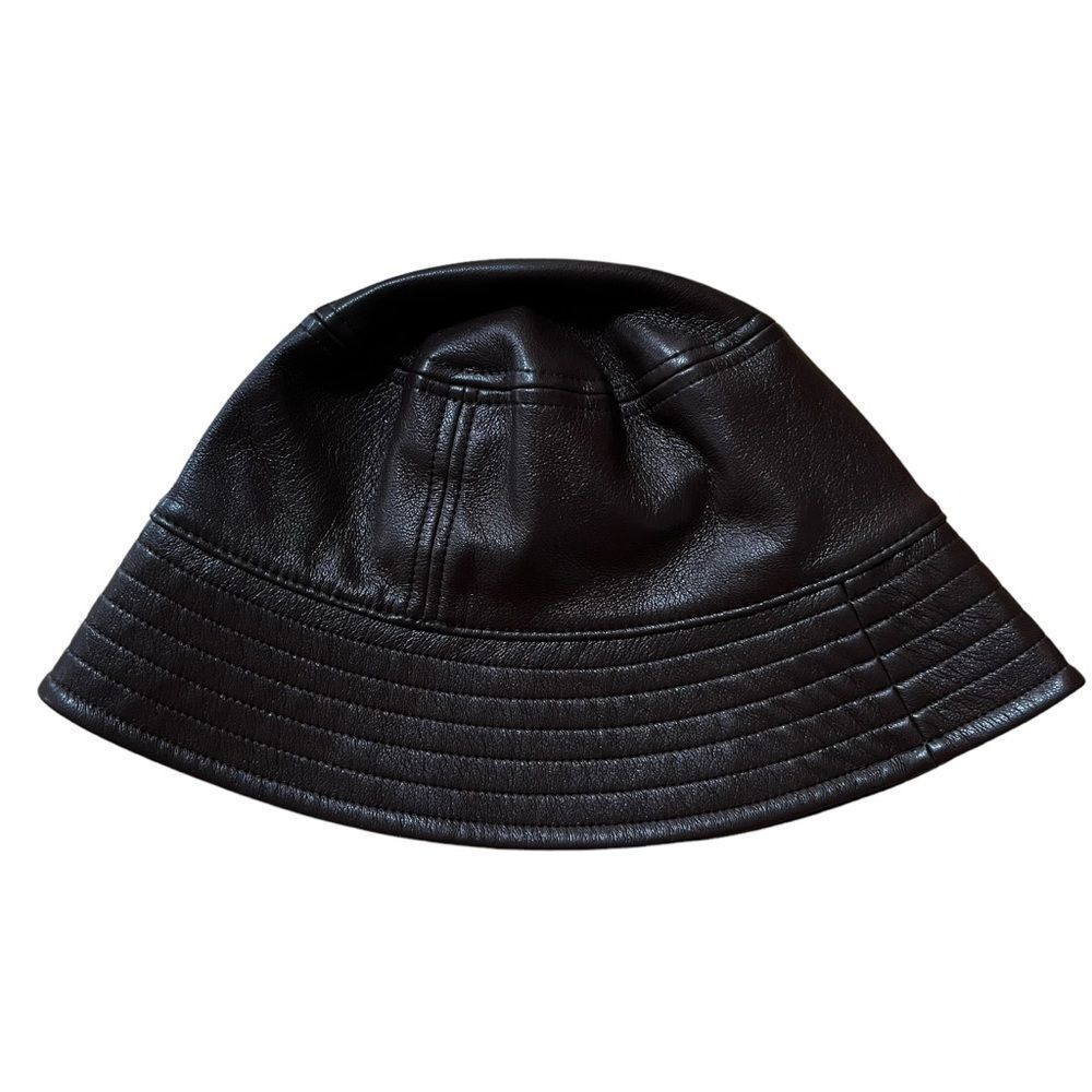 Babaton Faux Leather Dark Brown Bucket Hat